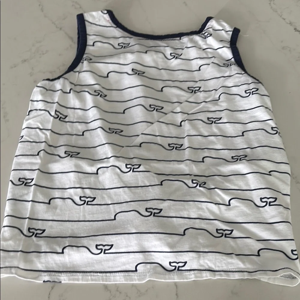 Vineyard Vines White and Blue Tank Top with Nautical Design